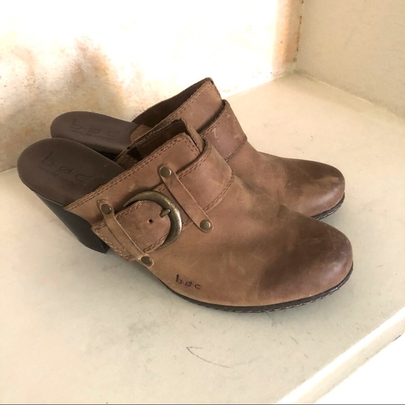 B.O.C. Born of Concept Clogs Mule Beach Leather Comfort Size 8 Distressed Brown - Picture 11 of 11
